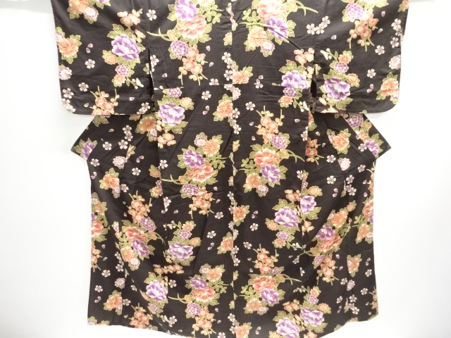 JAPANESE KIMONO / YUKATA / COTTON / FLOWER